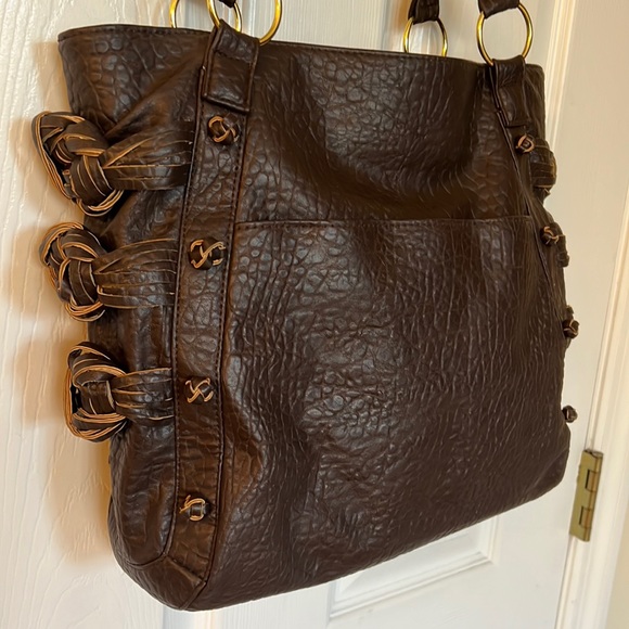 BRACIANO Shoulder Bag Handbag Brown REALLY NICE 15 w x12 h x 3” - Picture 2 of 13